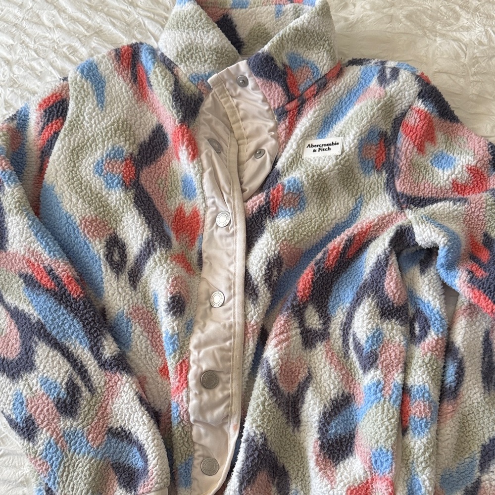 Abercrombie & Fitch Multicolor Fleece Jacket